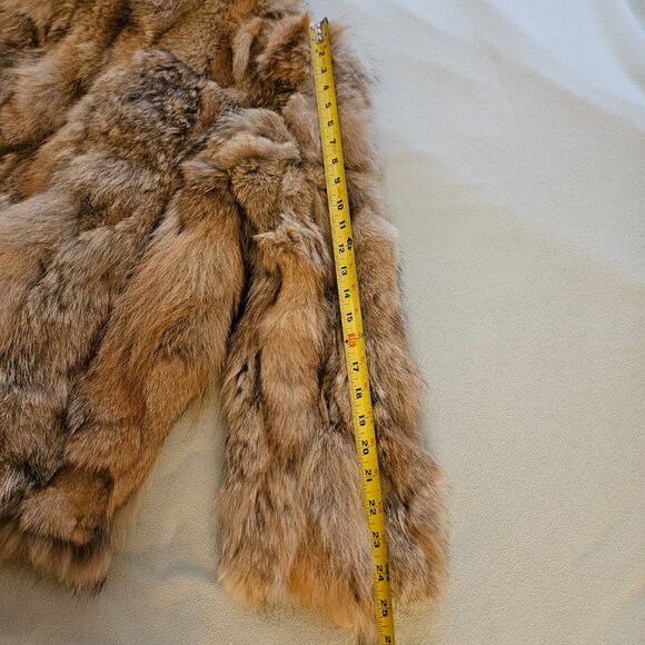 Vintage Genuine Red Fox Fur Coat Sectioned w/ White Fox Collar (70s-80s) Size XS - Picture 12 of 15
